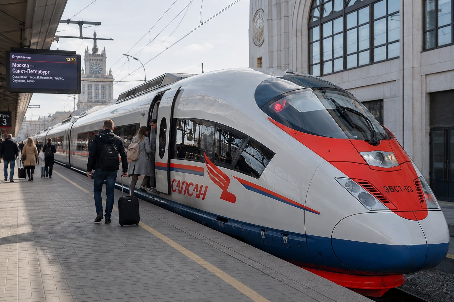 Сапсан Москва — Санкт-Петербург: время, вокзалы и посадка